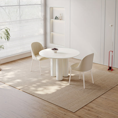 Ronde Eettafel – Eettafel Rond – Keukentafel – Tafel Voor 4 Personen – Ronde Tafel 117 cm Wit – Stevige Driepoot – Eenvoudige Montage