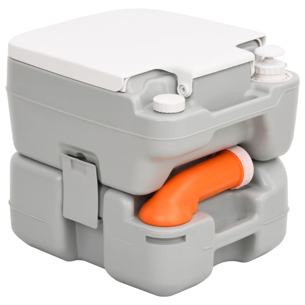 Draagbaar Toilet – Campingtoilet – Mobiel Toilet – Reistoilet – Camping WC – Schokbestendig Polyethyleen – Effectief Spoelsysteem – 41,5x36,5x37,5 cm