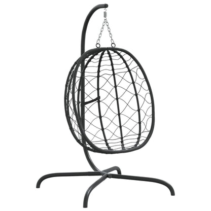 Hangstoel – Hangstoel met Standaard – Schommelstoel – Hangmand – Tuinstoel – PE-Rattan Weerbestendig – Stalen Frame Poedergecoat – Taupe