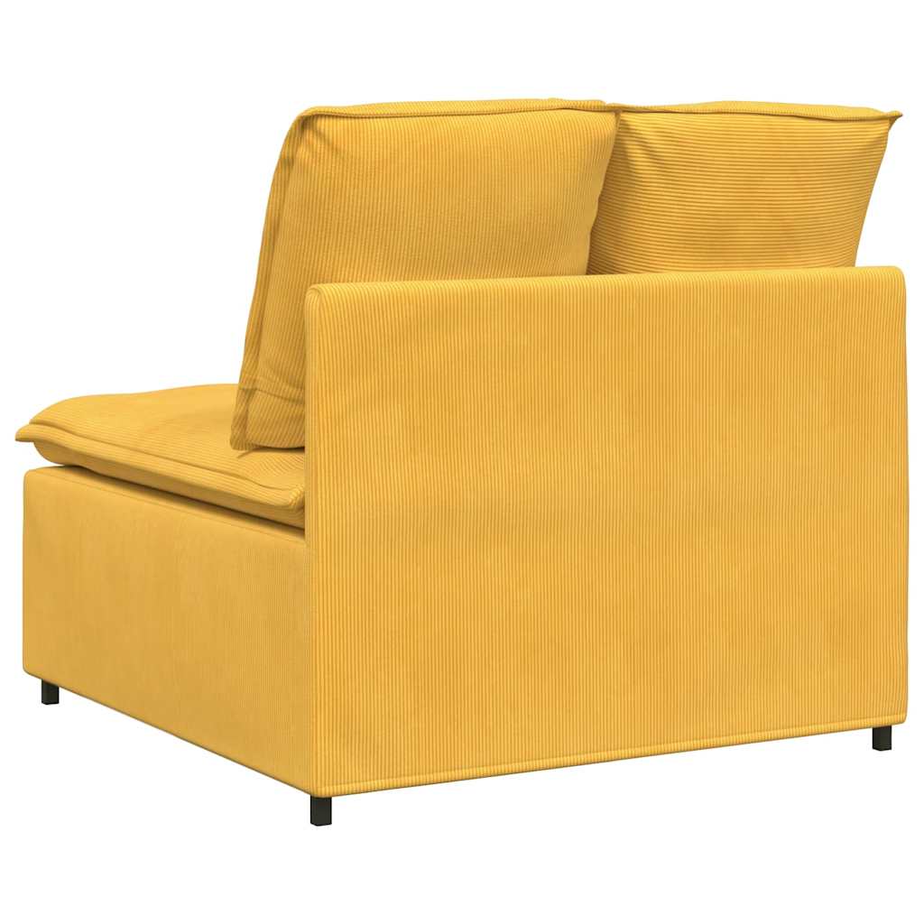 Modulaire Bank – Modulair Sofa – Hoekbank – Loungebank – Zitbank – Lichtgeel – Corduroy Stof – Flexibel Ontwerp