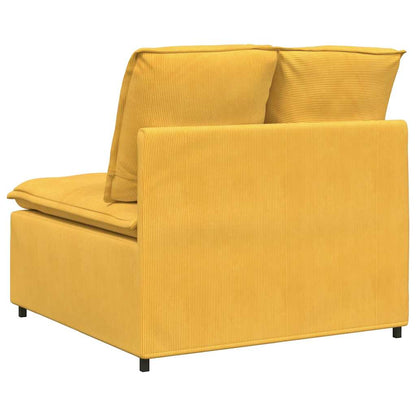 Modulaire Bank – Modulair Sofa – Hoekbank – Loungebank – Zitbank – Lichtgeel – Corduroy Stof – Flexibel Ontwerp