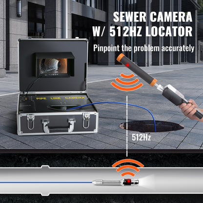 Rioleringscamera – Pijpinspectiecamera – Inspectiecamera – Rioolcamera – Endoscoop – 7 Inch LCD Scherm – 30 Meter Semi-Starre Kabel