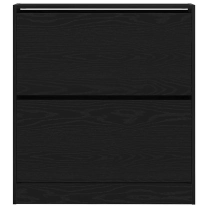 Schoenenkast – Schoenenrek – Schoenenopberger – Schoenenkastje – Schoenendisplay – Zwart Eikenhout – Flip-Drawer Systeem – Compact 80x21x87,5 cm – Ruimtebesparend Design