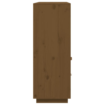 Hoogkast – Opbergkast – Kast – Boekenkast – Dichte Kast – Massief Dennenhout – Compact Hoog Model – Honingbruin