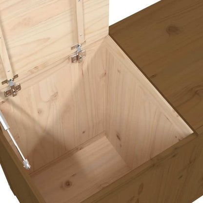 Houten kist – Opbergkist – Opbergbox – Houten krat – Bergruimte – Massief dennenhout – Honingbruin – 88,5 x 44 x 66 cm – Stevige constructie – Handgemaakt rustiek design