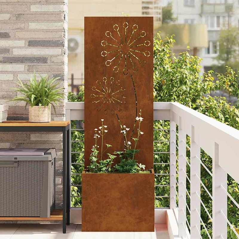 Rustieke Bloempot – Tuinpot – Plantenbak – Buitenbak – Tuinbak – Roestkleurig – Weerbestendig Staal – Stabiele Constructie 50x140 cm