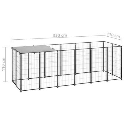Hondenhok – Hondenkennel – Hondenren – Buitenhok – Hondenkooi – Stevige Stalen Constructie – Ruim 330x110x110 cm