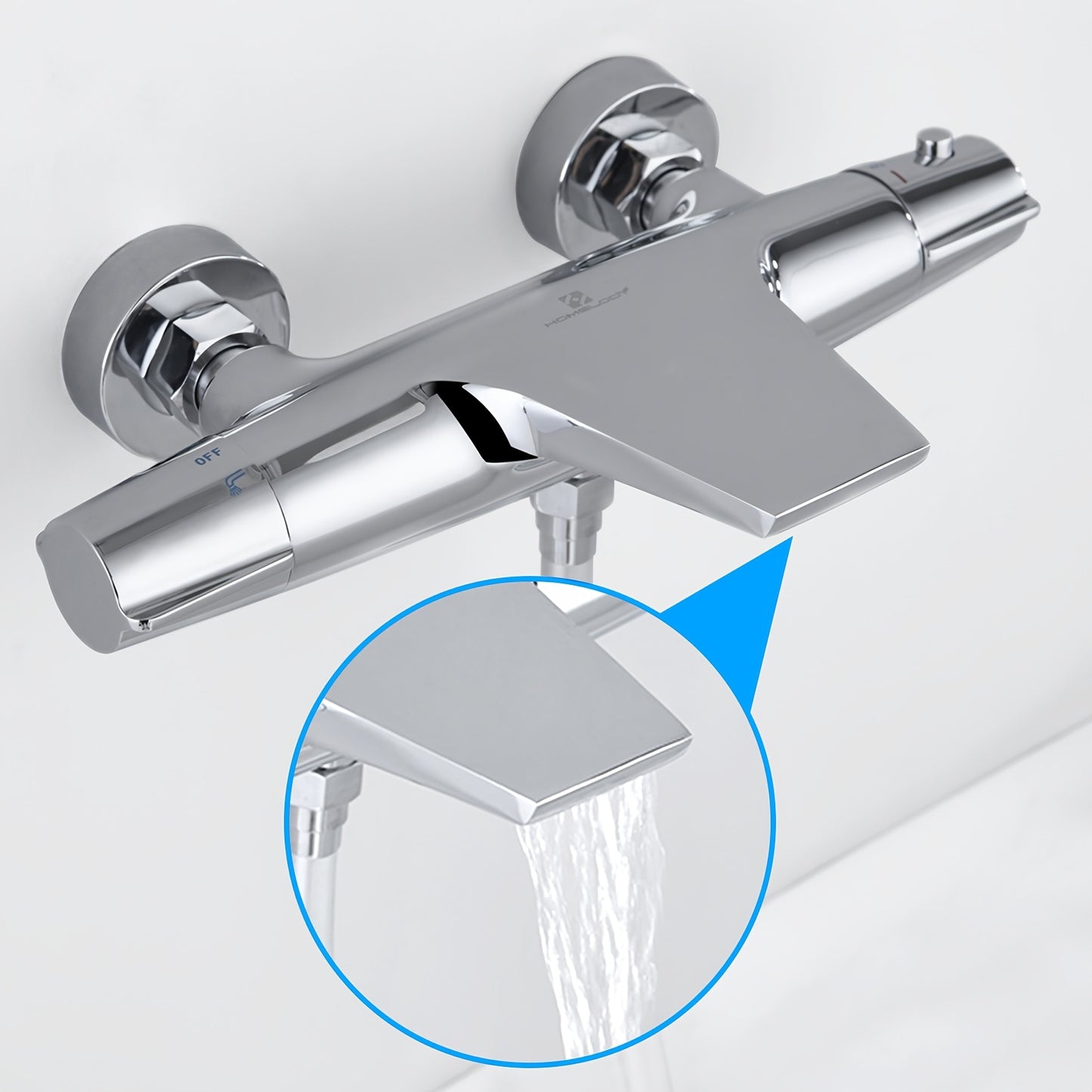 Modern 3-Function Thermostatic Shower System with Rainfall Shower Head & Handheld Spray - Wall-Mounted Square Design, Adjustable Temperature Control, No Batteries/Electrical Required, Easy Installation for Contemporary Bathro