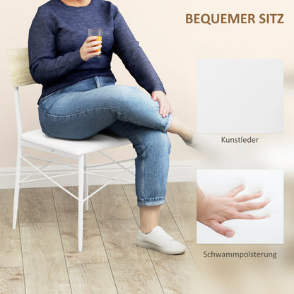 Eettafelset – Eettafel Met Stoelen – Bankje – Keukentafelset – Tafel Met Opbergruimte – Compact Voor Kleine Ruimtes – Comfortabel Kunstleer Bekleed – Robuust MDF En Staal Oak Kleur