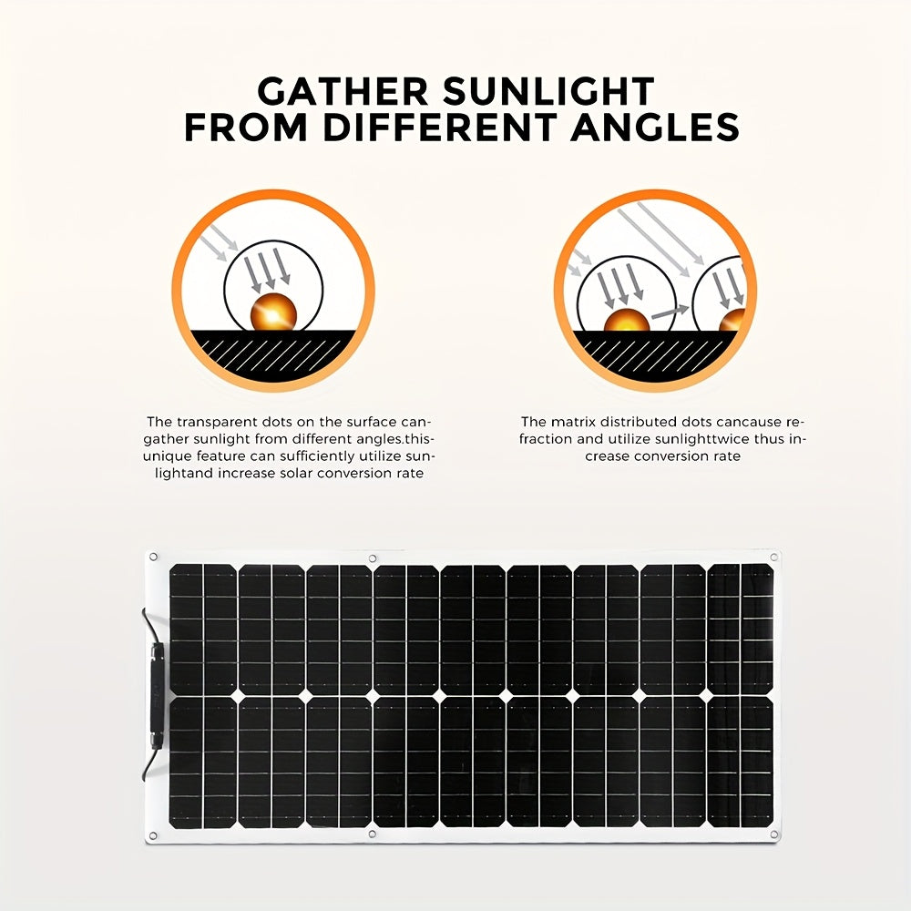 Zonnepaneel – Zonnecel – Solar Panel – Zonne-energie – Zonnepaneelset – Flexibel en Lichtgewicht – Hoog Rendement 100W (2x50W) Monokristallijn