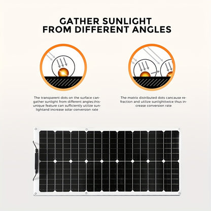 Zonnepaneel – Zonnecel – Solar Panel – Zonne-energie – Zonnepaneelset – Flexibel en Lichtgewicht – Hoog Rendement 100W (2x50W) Monokristallijn