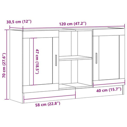Simple Sideboard, Spacious Storage Cabinet with Display Shelf, Suitable for Kitchen, Living Room, Stylish Furniture, Provides Additional Storage Space And Home Decoration, Ensures Safety. Dresser 120X30.5X70 Cm Worked Artisan