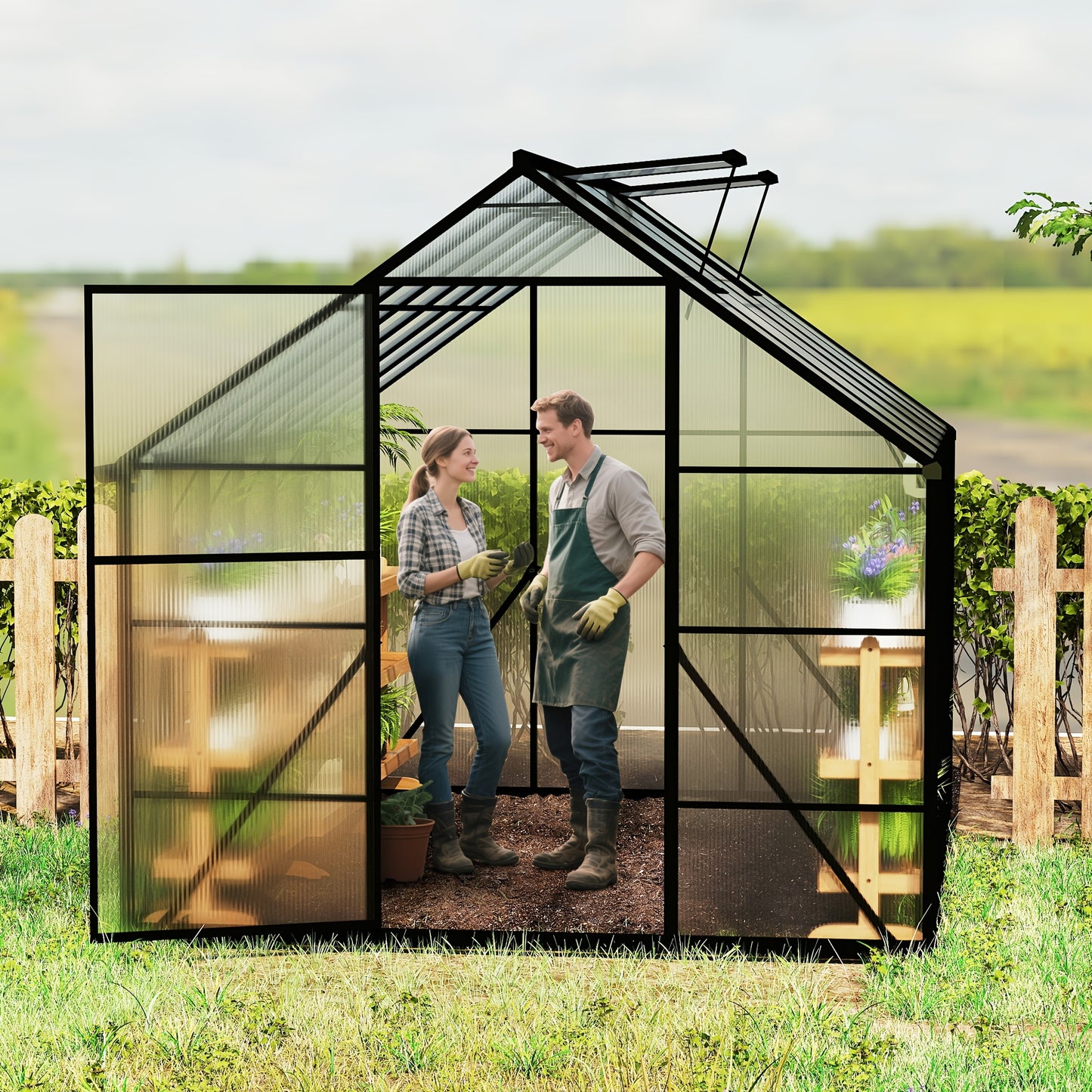 Tuinkas – Broeikas – Kweekkas – Serre – Foliekas – Aluminium Frame – Tunnel Deur – Stevig en Duurzaam – Eenvoudig Montage Zonder Gereedschap