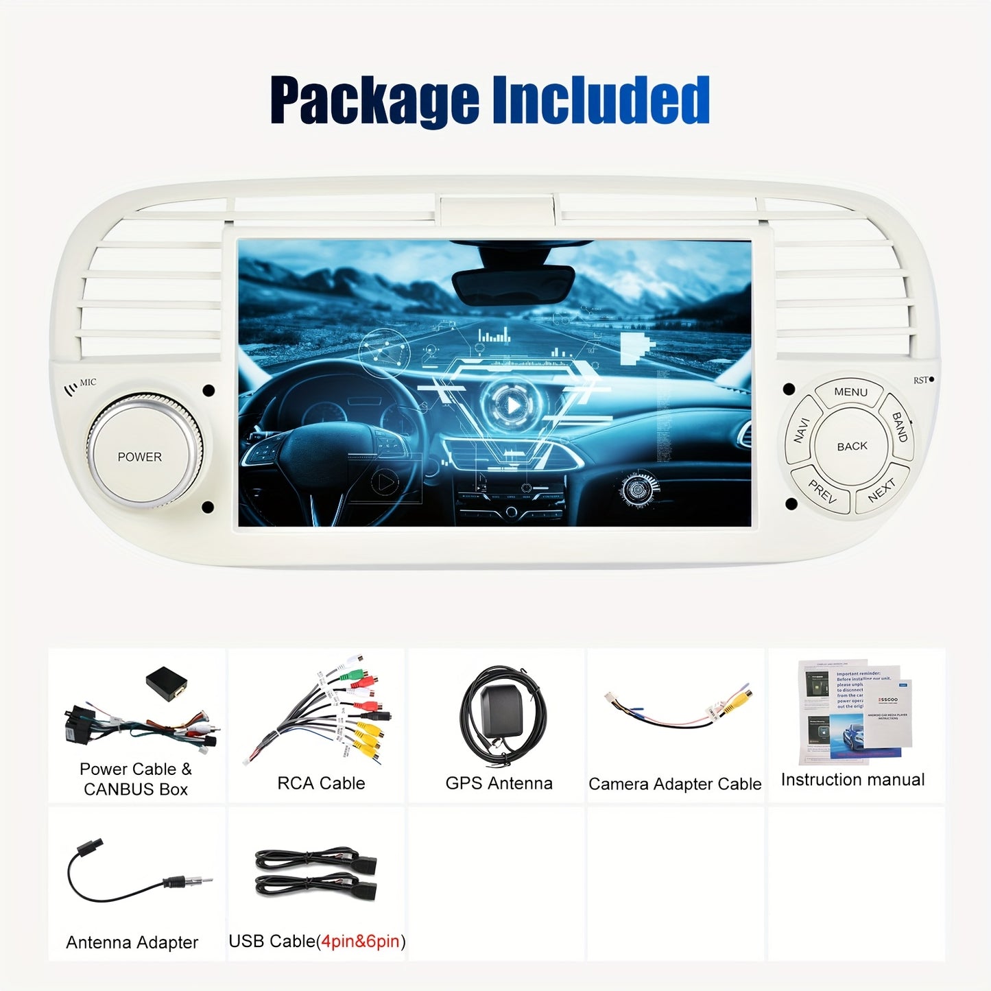 Autoradio – Multimedia Speler – 2 DIN Radio – Touchscreen Autoradio – Android Auto Radio – 7 Inch HD Scherm – Android 14 Systeem – Draadloos CarPlay & WiFi