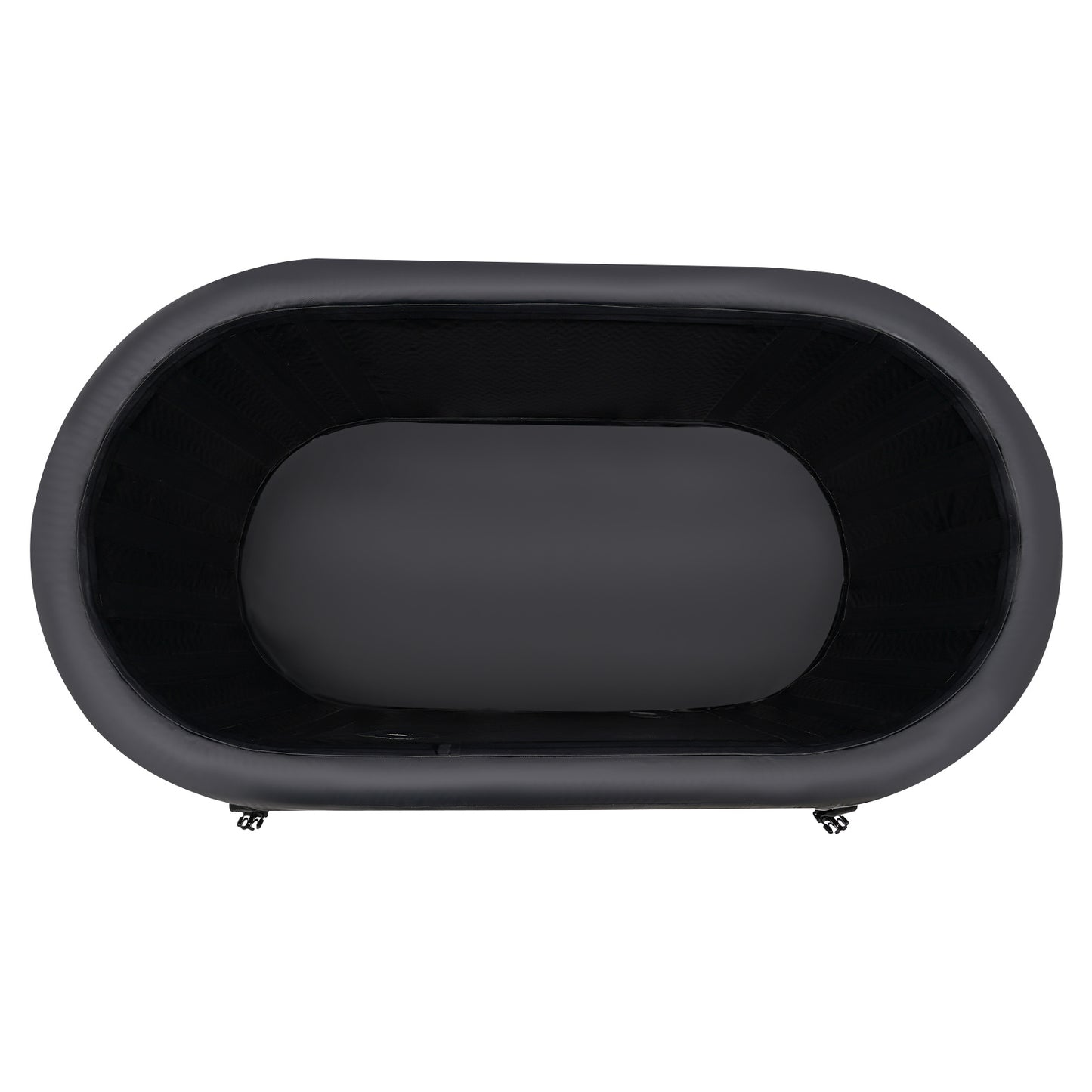 Opblaasbadkuip – Opblaasbaar Bad – Opvouwbaar Bad – Zitbad – IJsbad – Zwart – 150x80x67 cm – 370 Liter Inhoud – PVC Met Rubbercoating