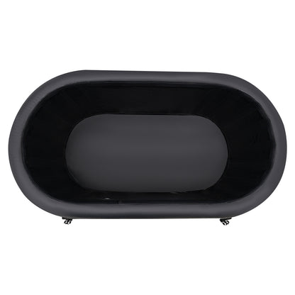Opblaasbadkuip – Opblaasbaar Bad – Opvouwbaar Bad – Zitbad – IJsbad – Zwart – 150x80x67 cm – 370 Liter Inhoud – PVC Met Rubbercoating