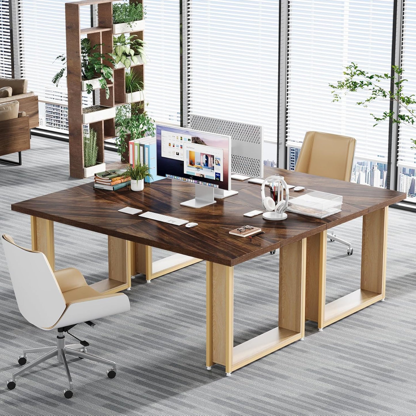 Bureau – Werktafel – Computerbureau – Schrijftafel – Thuiswerkplek – 160 cm Groot – Stevig Metalen Sledestijl Frame