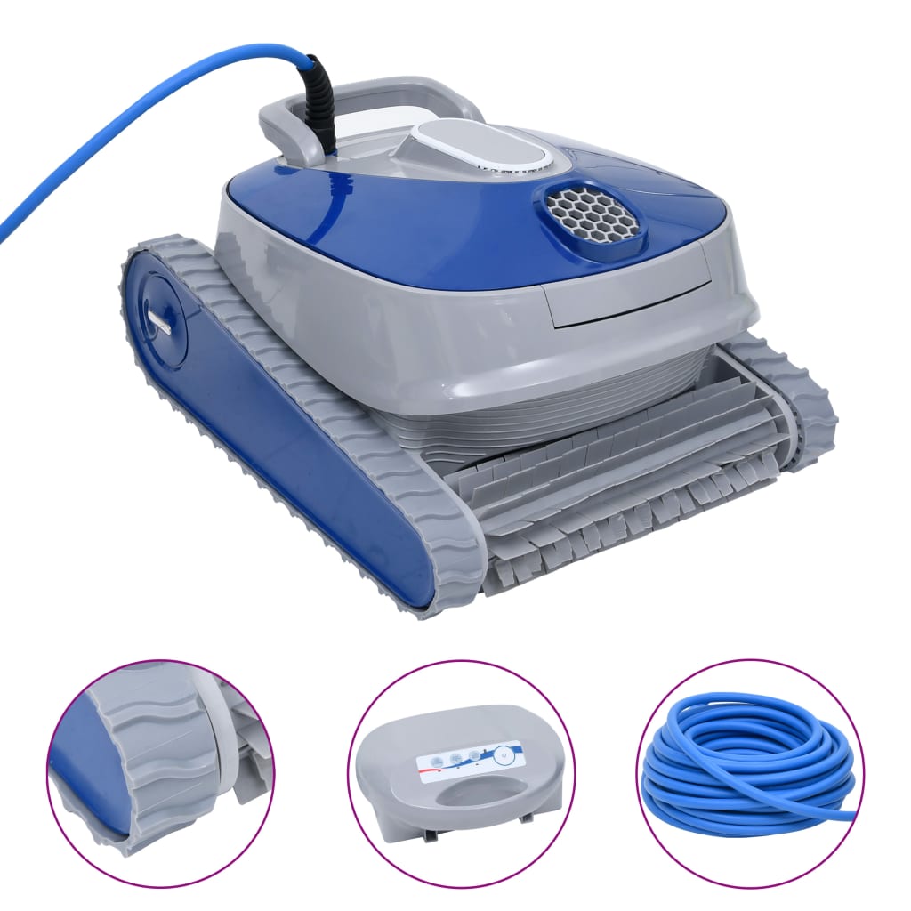 Robotstofzuiger zwembad – Zwembadrobot – Zwembadreiniger – Zwembadstofzuiger – Automatische zwembadreiniger – Klimfunctie voor vloer en wanden – Drie reinigingsprogramma’s – Wit/blauw