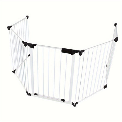Haardscherm – Haardrooster – Vuurkorfafscherming – Stookrooster – Vuurrooster – 5-delig Vouwbaar – Met Huisdierveiligheidsslot – 300 x 75 cm – Stevig Metalen Frame