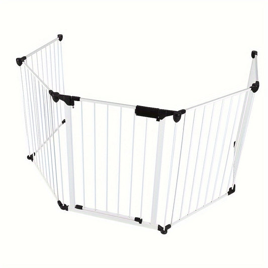 Haardscherm – Haardrooster – Vuurkorfafscherming – Stookrooster – Vuurrooster – 5-delig Vouwbaar – Met Huisdierveiligheidsslot – 300 x 75 cm – Stevig Metalen Frame
