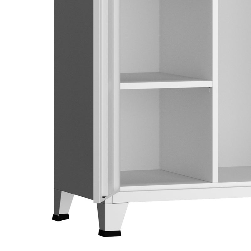 Stalen Kledingkast – Garderobekast – Opbergkast – Kledingrek – Kledingstation – Industrieel Design – Ventilatie Deuren – 180 x 90 x 40 cm – Stevige Stalen Constructie