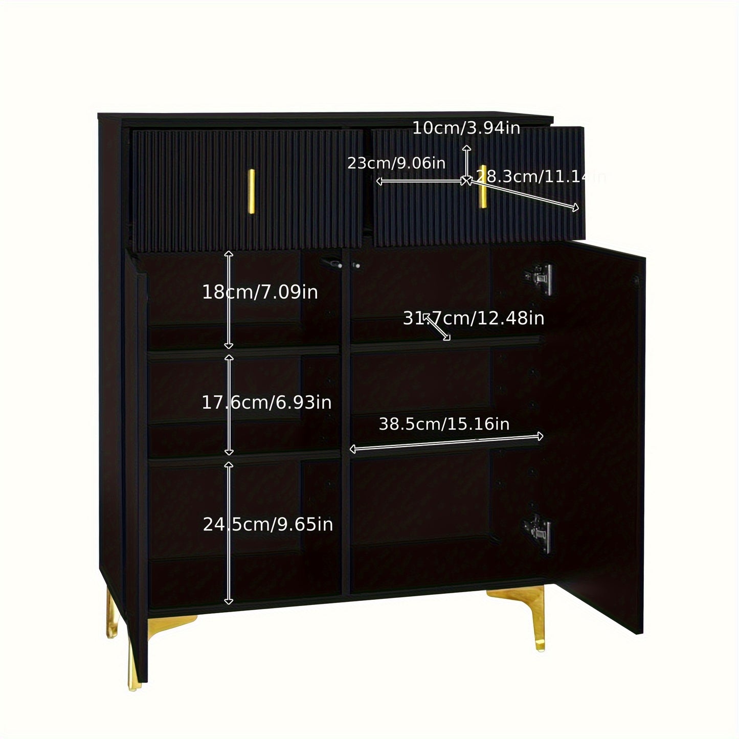Wardrobe Set With Shoe Bench And Cushions, Wardrobe Front With Hooks, Shoe Cabinet With Drawers And Doors