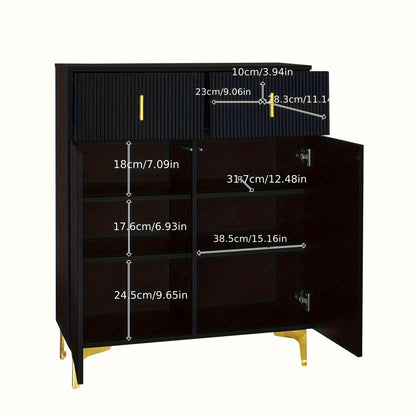 Wardrobe Set With Shoe Bench And Cushions, Wardrobe Front With Hooks, Shoe Cabinet With Drawers And Doors