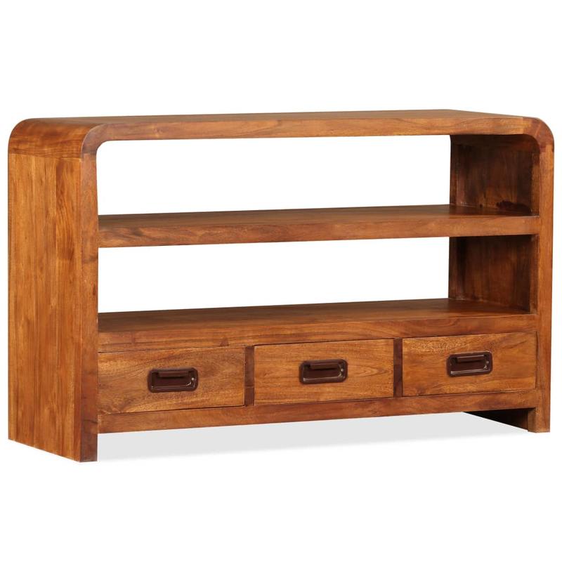 Tv Dressoir – Tv Meubel – Opbergkast – Dressoir – Kast – Massief Acaciahout – 90x30x55 cm – Wandmontage – Rustiek Design
