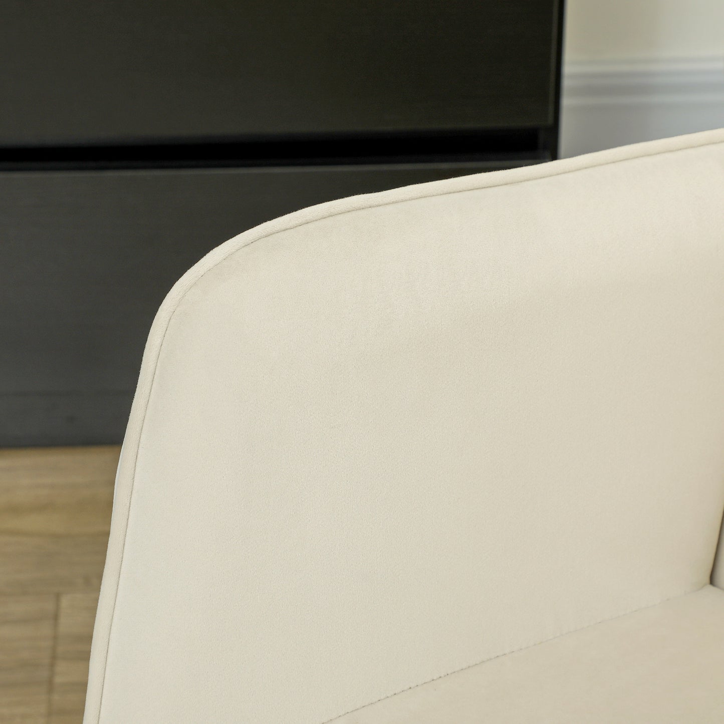 Schommelstoel – Schommelstoelstoel – Relaxstoel – Loungestoel – Fauteuil – Beige – Dikke Zachte Bekleding – Robuust Beukenhout & Stalen Frame