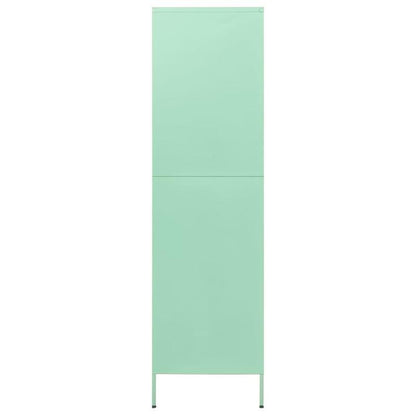 Mintgroene Stalen Kast – Opbergkast – Kledingkast – Bergkast – Vrijstaande Kast – Stevig Staal – Compact 98 cm Hoog