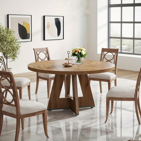Ronde Eettafel – Ronde Tafel – Eettafel Rond – Keukentafel – Werktafel – Hardhout – 120 x 75 cm – Rustiek Landelijk Design