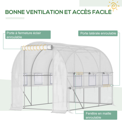 Kas – Tuinkas – Kweekkas – Foliekas – Tuintunnel – 6 m² Oppervlak – Gegalvaniseerd Stalen Frame