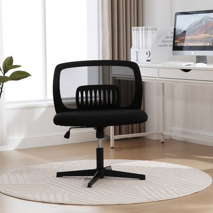 Ergonomische Bureaustoel – Bureaustoel – Computerstoel – Stoel Voor Bureau – Werkstoel – Verstelbare Hoogte – Kruisvormige Rugleuning – Comfortabele Schuimvulling – Zwart