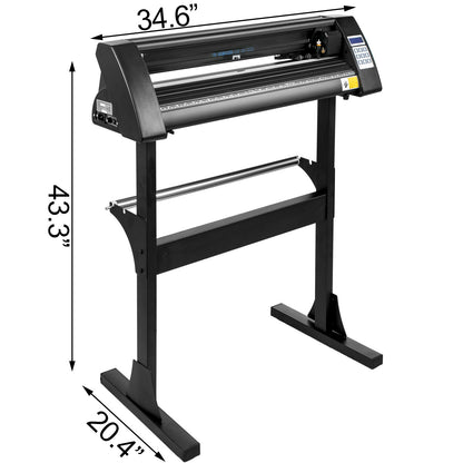 VEVOR Vinyl Cutter 28 Inch Vinyl Cutter Machine 720mm Paper Feed Vinyl Plotter Cutter Machine with Sturdy Floor Stand for Cutting Paper Black