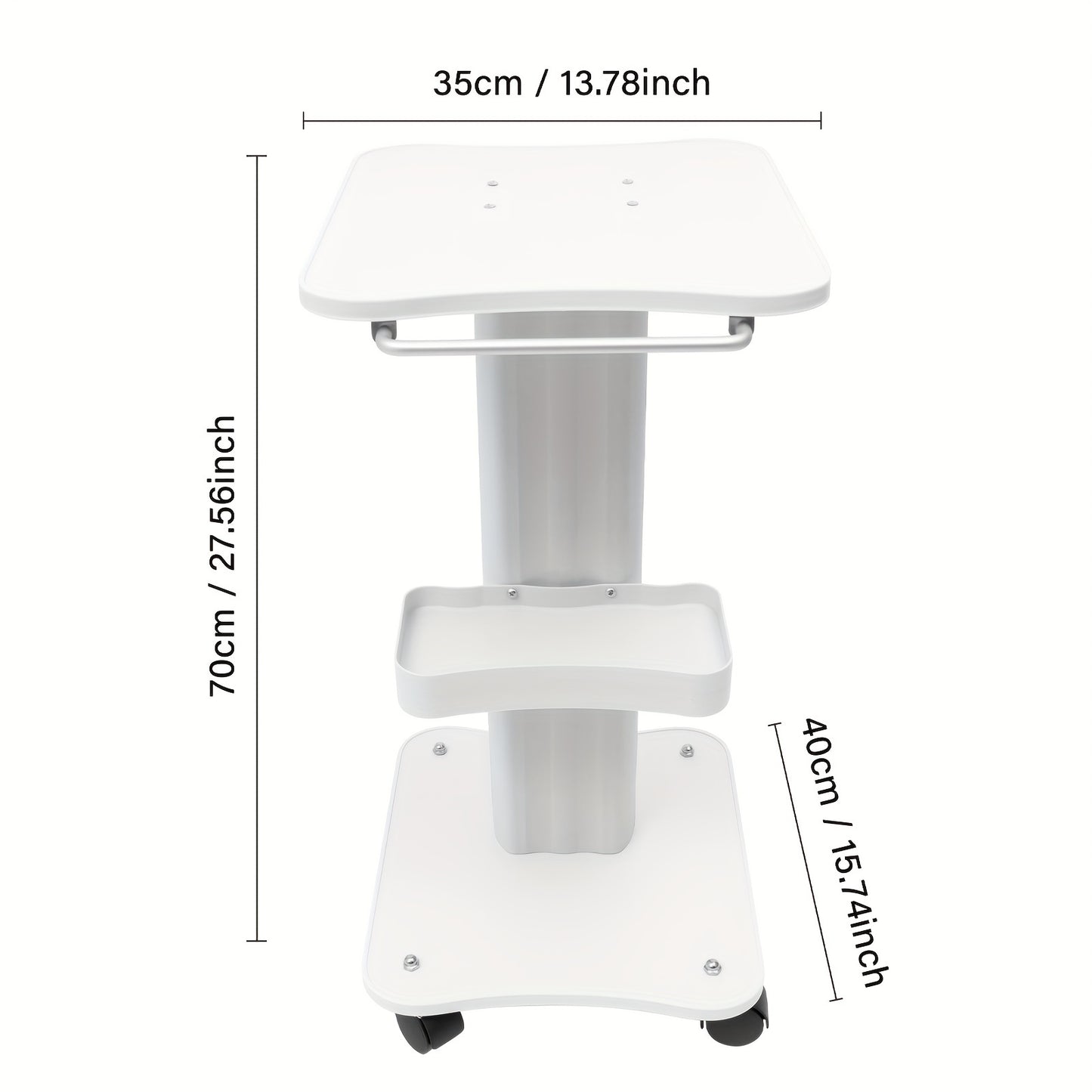 Salon Trolley – Beautywagen – Behandelwagen – Rollwagen – Opbergtrolley – Wit – Stevig Draagvermogen 40 kg – 360° Zwenkwielen Geruisloos