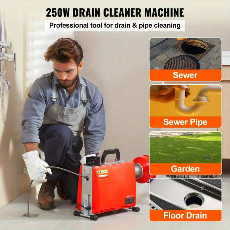 Handmatige Rioolreiniger – Afvoerslang – Ontstopper – Gootsteenreiniger – Spiraalslang – 20 Meter Lengte – Ergonomisch Handvat – Corrosiebestendig