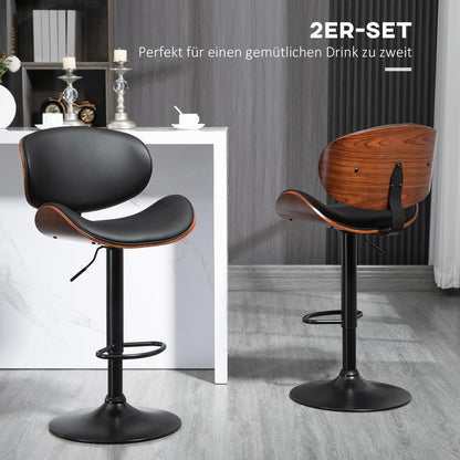 Barkruk – Barstoel – Kruk – Hoge Stoel – Verstelbare Barkruk – Draaibaar Zitvlak – Ergonomisch Kussen – Stevig Metaal Hout Frame – Ruimtebesparend Design