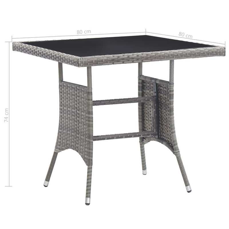 Buiten Eettafelset – Buitentafelset – Tuinset – Balkonset – Kampeertafel – Roestvrij Staal – Weerbestendig – Stevige Zuilbasis - Grijs
