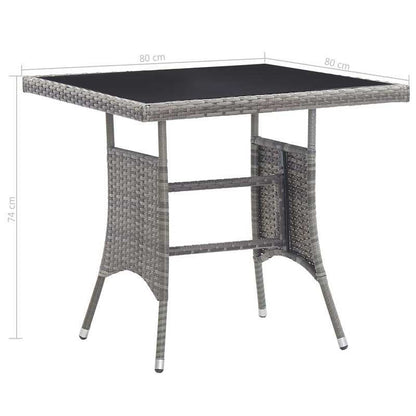 Buiten Eettafelset – Buitentafelset – Tuinset – Balkonset – Kampeertafel – Roestvrij Staal – Weerbestendig – Stevige Zuilbasis - Grijs