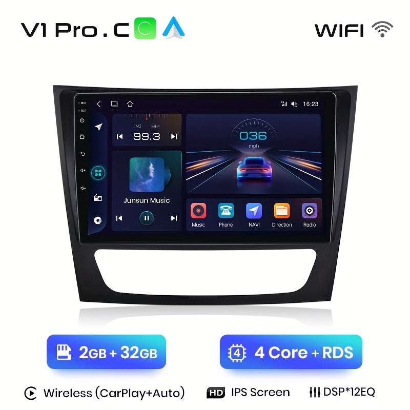 2-DIN Autoradio – Multimedia Speler – Android Auto – Auto Radio – Multimedia Systeem – 9 Inch Touchscreen – Draadloze WiFi & GPS Navigatie – 32GB Opslag