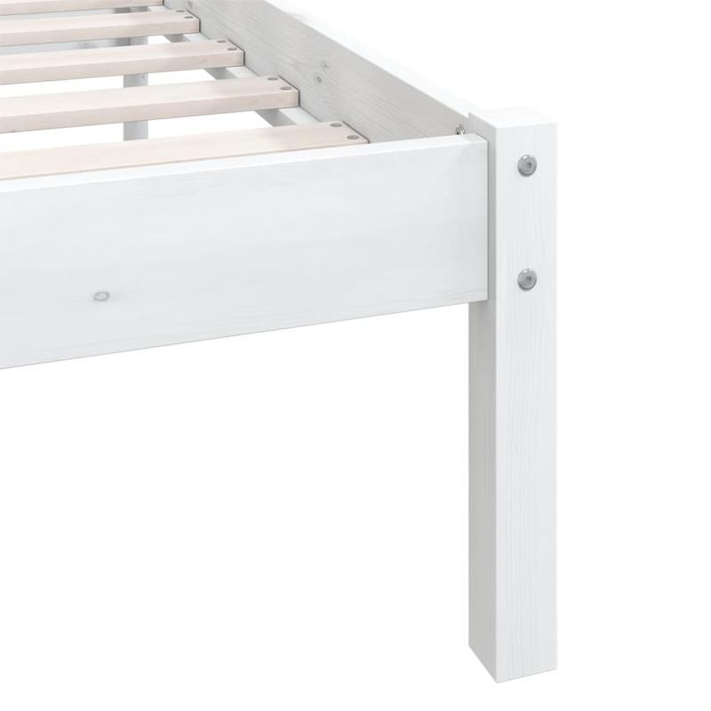 White Solid Pine Bed Frame 150x200cm King Size Practical, removable, suitable for all seasons, Home Bedding, Allseason Bed, Clean Aesthetic, Contemporary Design, Durable Construction, Highquality Wood, Easy Assembly, Practica