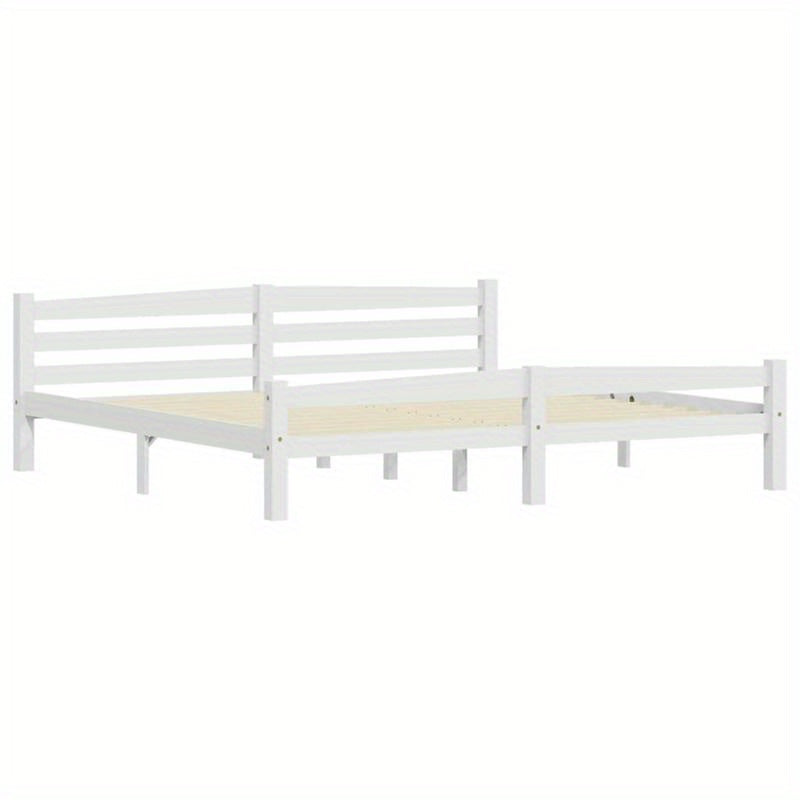 Bed Frame Without Materasso Bianco 200x200cm Wood Massello Pino Removable and durable