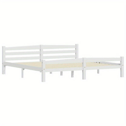 Bed Frame Without Materasso Bianco 200x200cm Wood Massello Pino Removable and durable
