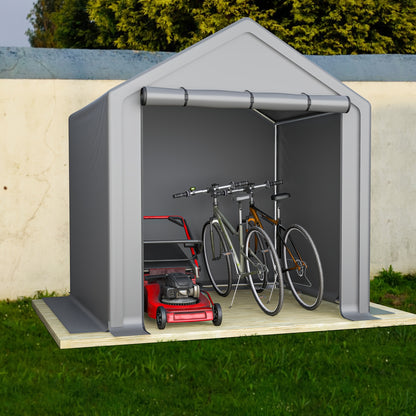 Tool shed 190x170x200cm, bicycle garage, tool shed, garage tent, garden house storage tent bicycle shed tool tent storage garage, dark gray