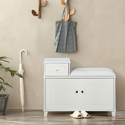 Organizedlife Small Shoe Bench With Storage, Shoe Cabinet With Seat, Door Shoe Cabinet, Solid Wood Shoe With Storage For Entrance, Entryway Or Hallway, Multi-functional Shoe Cabinet Stool, Large Space Shoe Cabinet