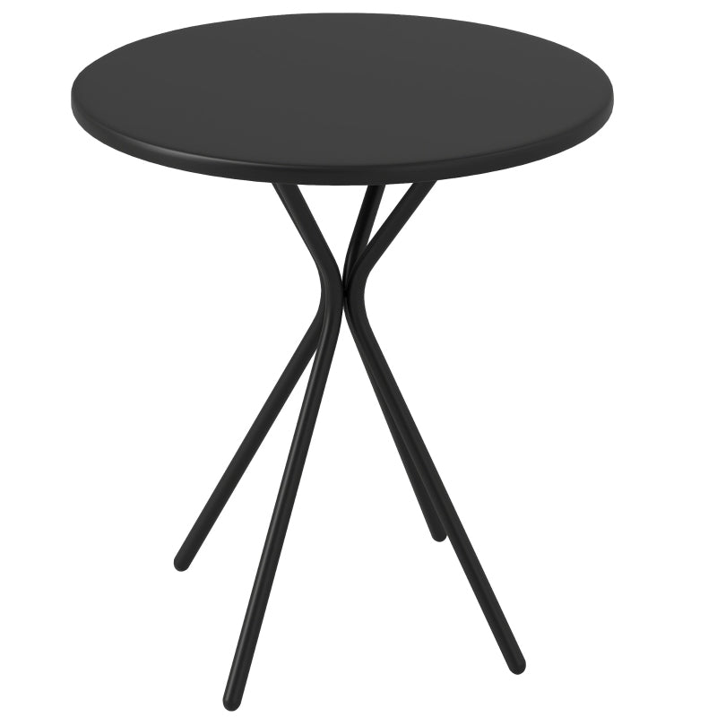 Ronde Tuintafel – Bistrotafel – Bijzettafel – Terrastafel – Campingtafel – Zwart – Weerbestendig Stalen Blad – Draagkracht 50 kg