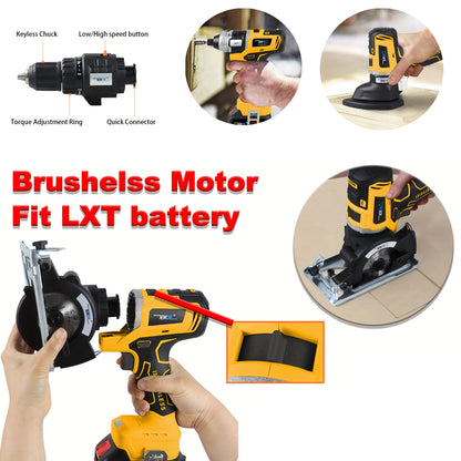 Accuboormachine – Schroefboormachine – Klopboormachine – Boormachine – Boor-/schroefmachine – 5-in-1 Multifunctionele Set – 18V Brushless Motor met 2x 4000mAh Accu en Draagbare Koffer