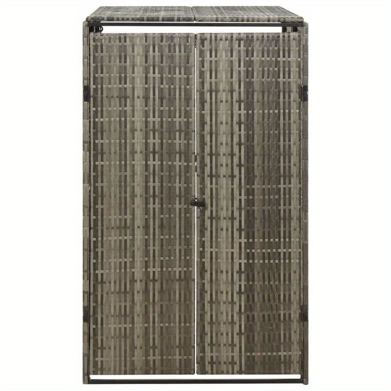 Afvalbak – Prullenbak – Vuilnisbak – Afvalcontainer – Afvalemmer – Groen – Polyrattan – Duurzaam & Lekvrij – 70x80x117 cm – Voor Thuis en Kantoor