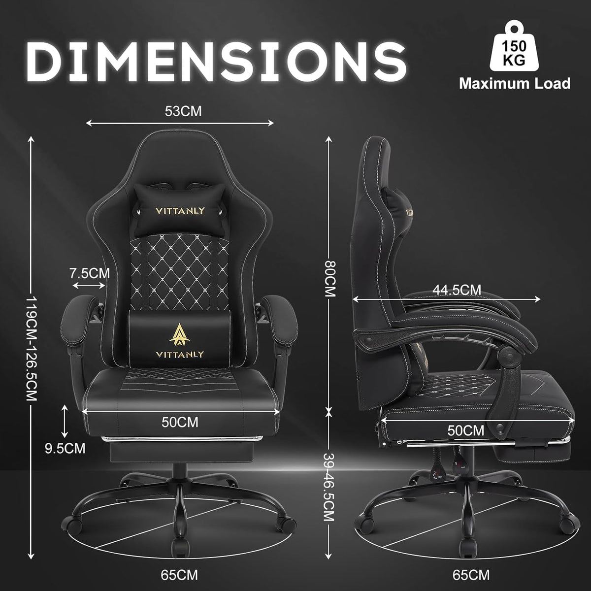 Gamingstoel – Bureaustoel – Computerstoel – Gamelstoel – Relaxstoel – Zwart – Ergonomisch Met Pocketvering – Uitschuifbare Voetensteun