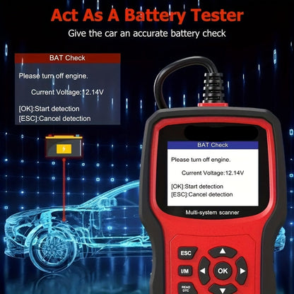 OBD2 Scanner – Autodiagnose Tool – Code Lezer – Uitleesapparaat – Diagnoseapparaat – Volledige Systeemdiagnose – 6 Resetfuncties